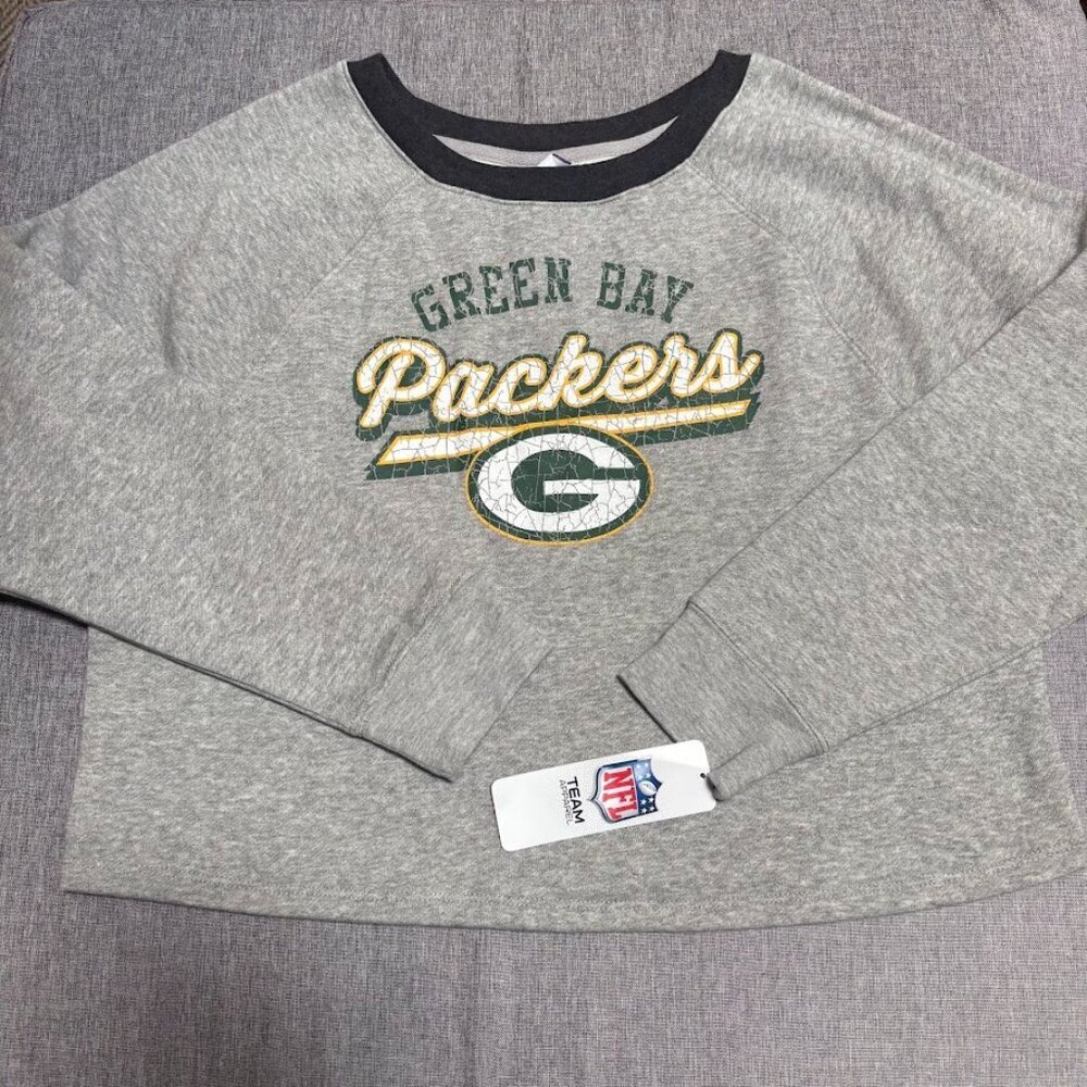NFL Girls New York Jets Long Sleeve Crop Top Small